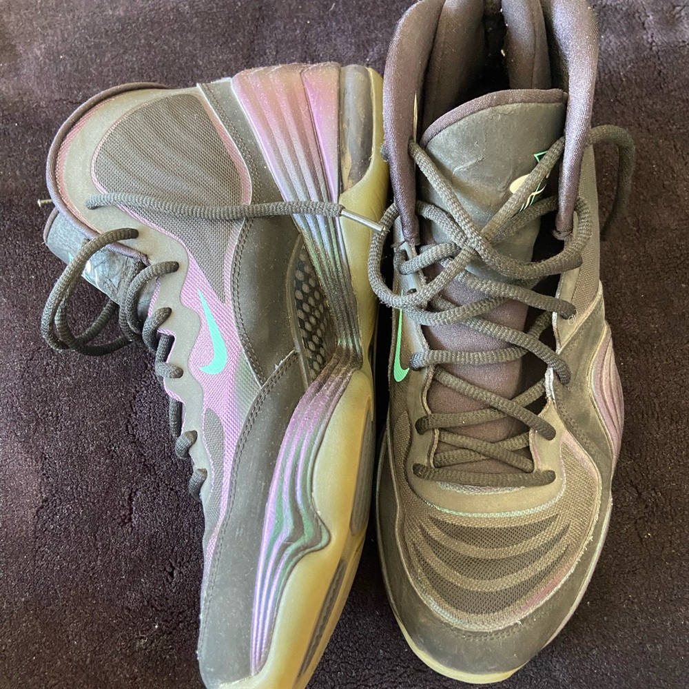 Black and Green High-Top Sneakers